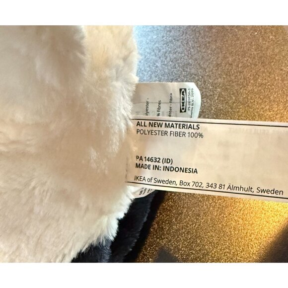 Kramig Panda Plush Stuffed Animal By IKEA 14" Black & White Polyester Fiber Soft - Picture 6 of 8
